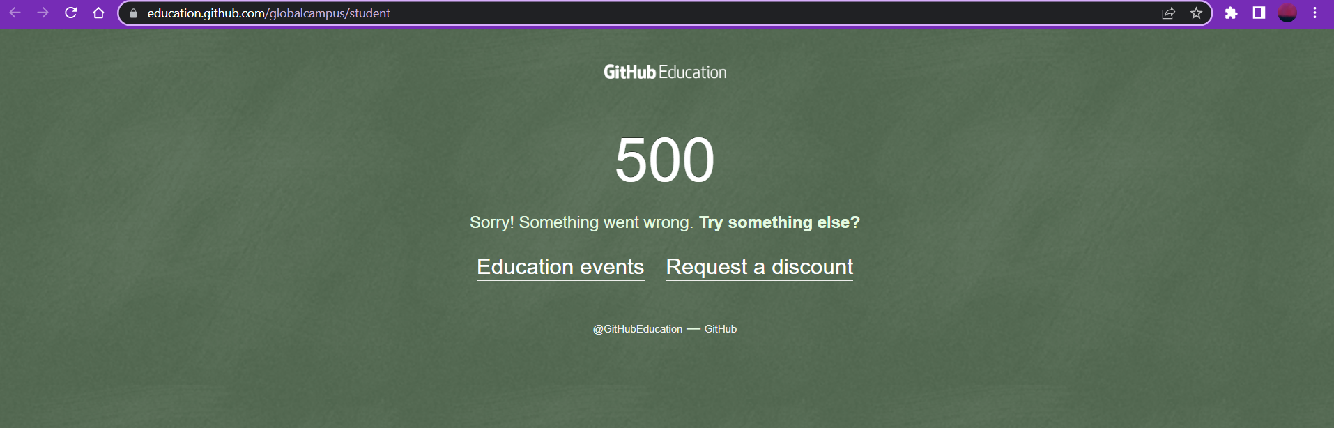 Unable to access github global campus page community discussion