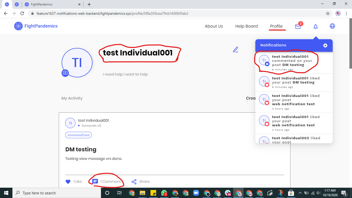 comment notification disabled