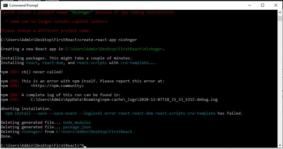 I am unable to install react · Issue #2294 · npm/cli · GitHub