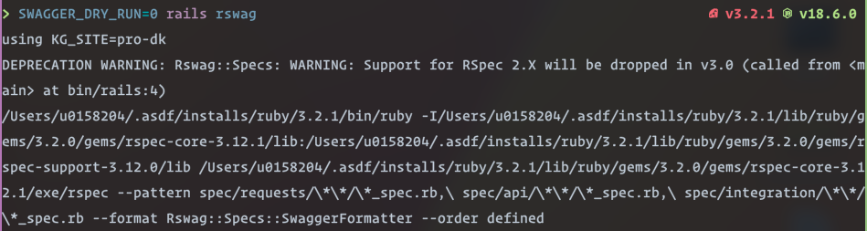  BUG With swagger dry run Set To False Rswag Reports DEPRECATION 