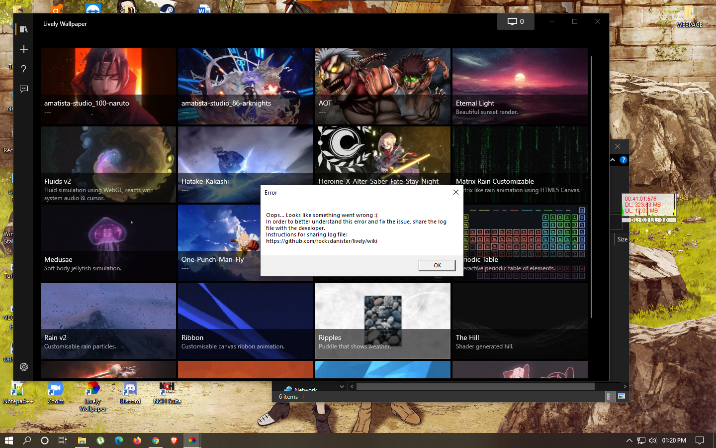 error while using lively. · Issue 305 · rocksdanister/lively · GitHub