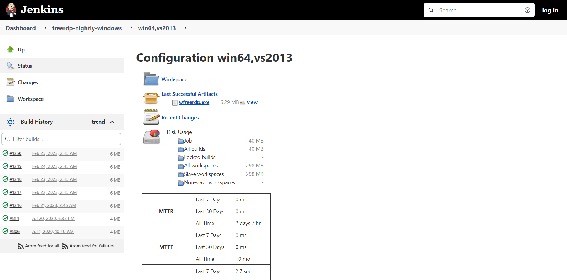 No binaries of FreeRDP nightly for Windows to download @ Jenkins server ...