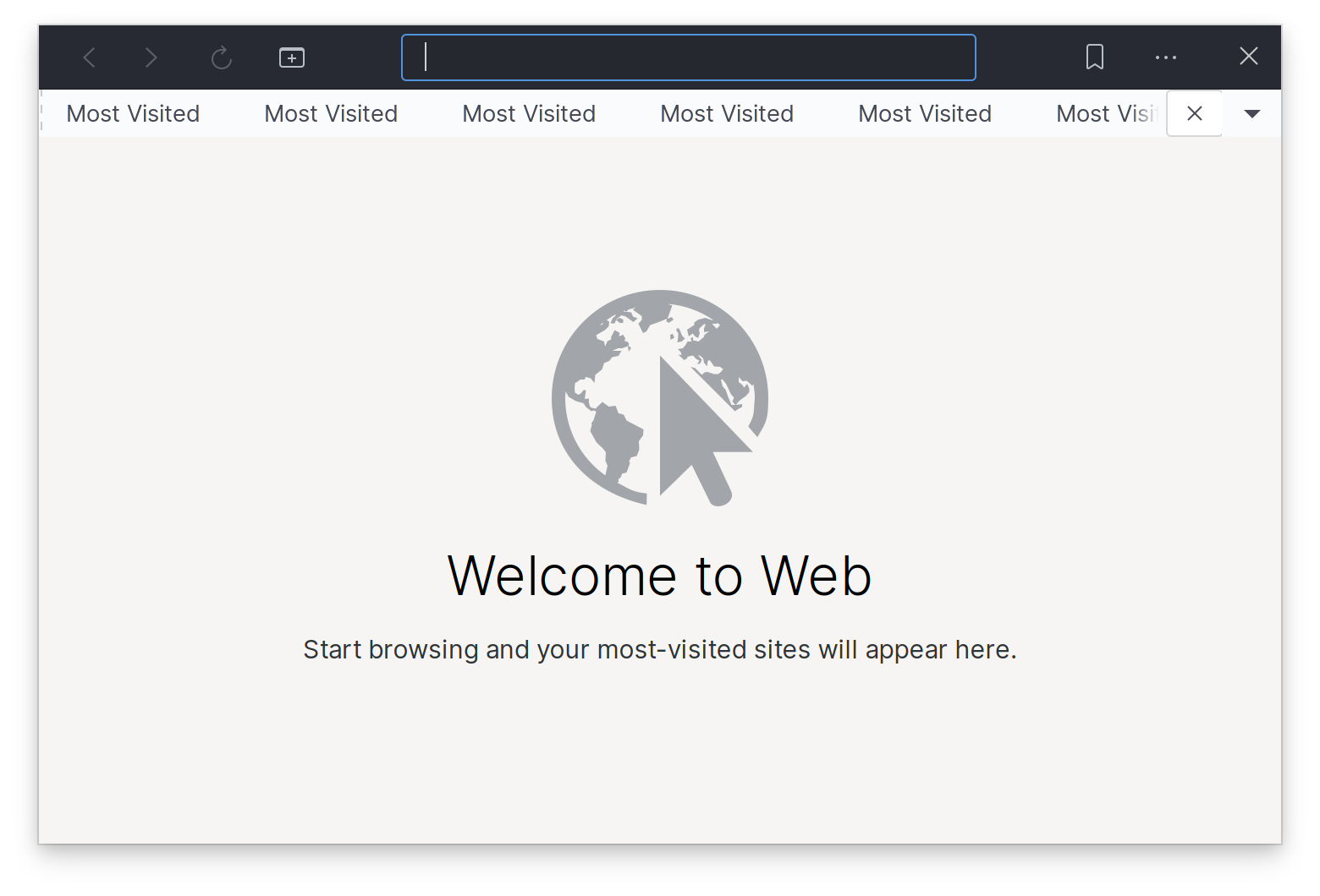 GNOME Web screenshot, tab bar unthemed