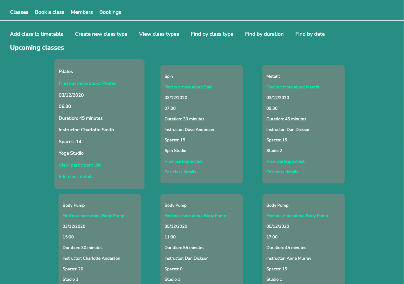 GitHub - lauracdobie/gym_project: Fitness class booking management