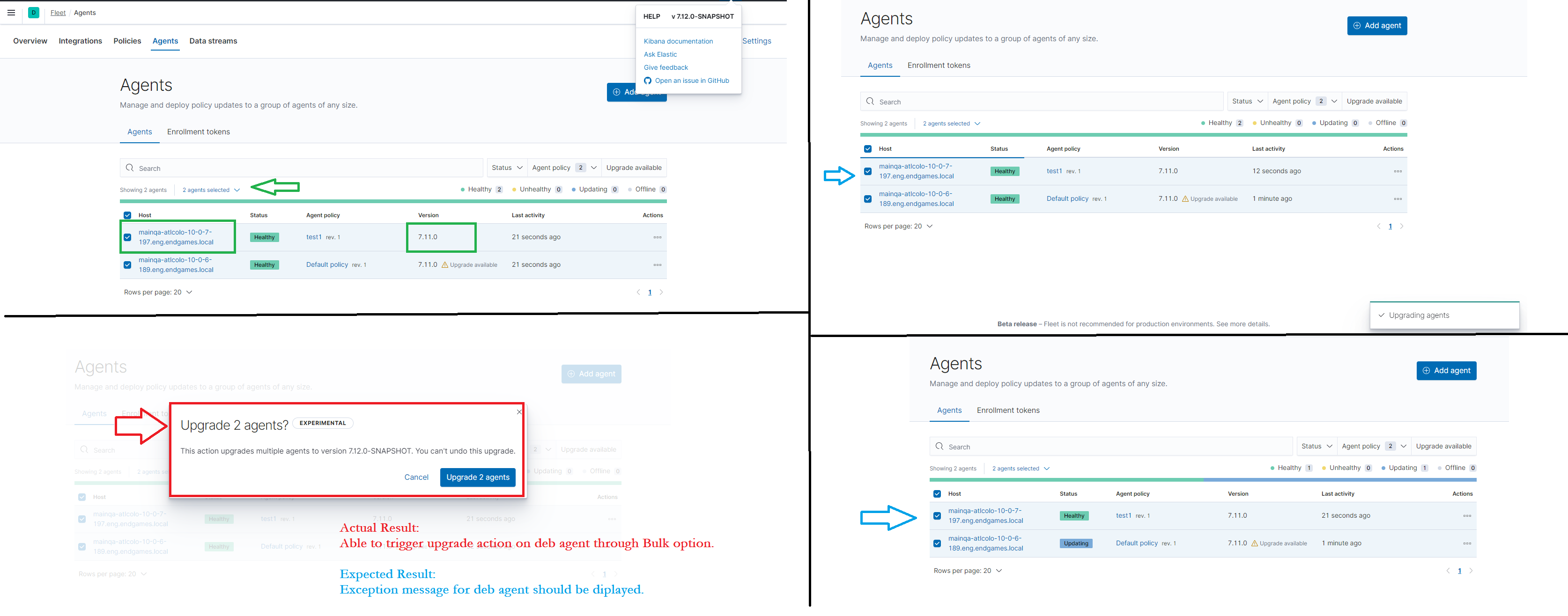 [Ingest Manager]: Able to trigger upgrade action on deb agent through ...