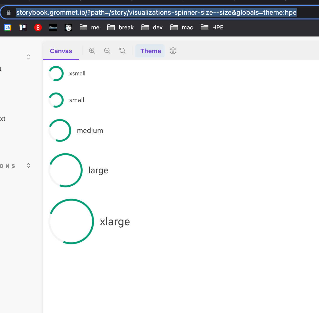 Spinner component 'size' prop doesn't always seem to work as expected ...
