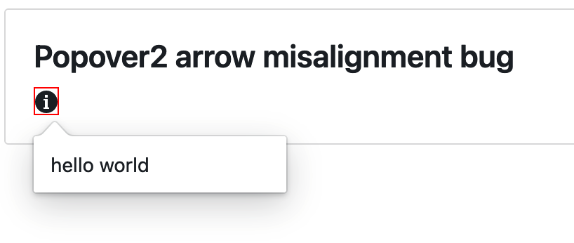 Popover2 caret does not align with center of small target (e.g., Icon ...