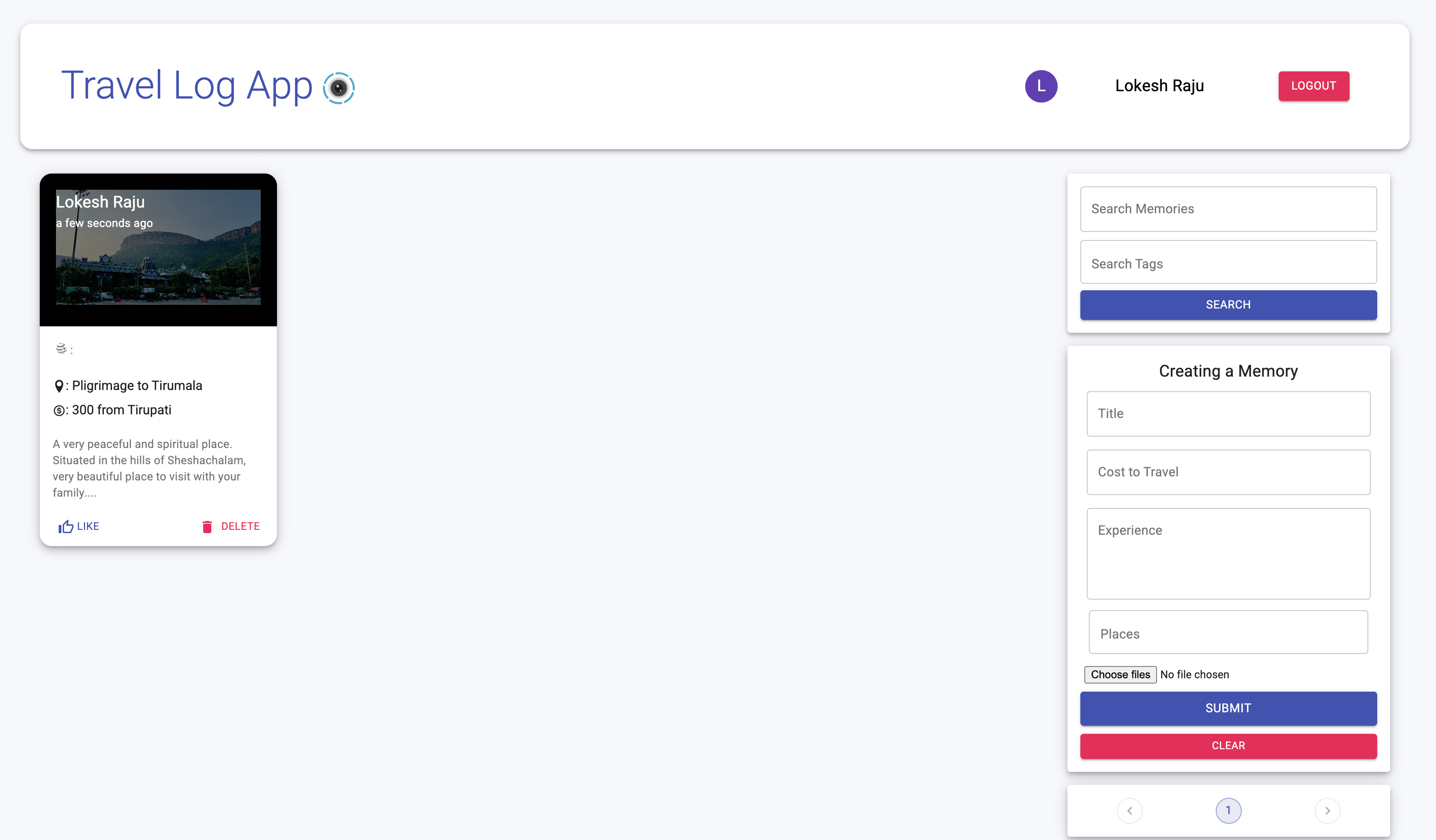 GitHub LokeshRajuc/Travel_Log_App A full stack application to