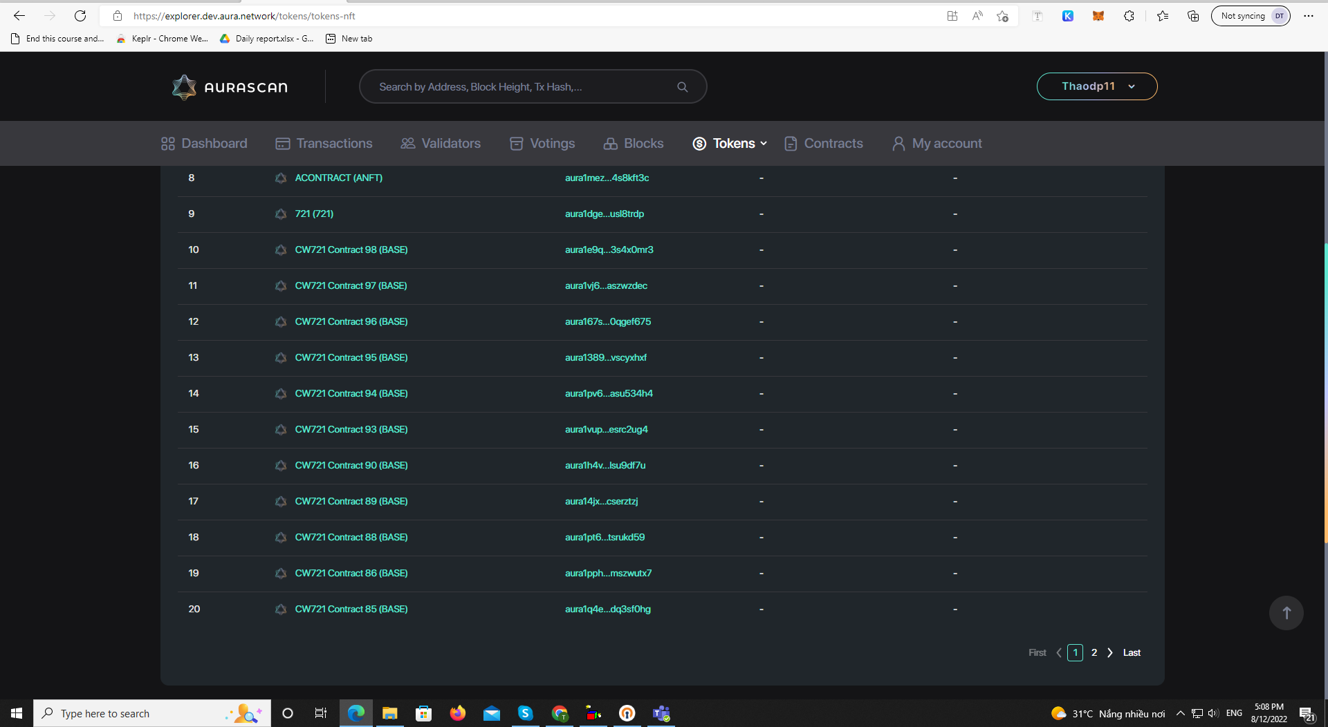 [Aurascan][Tokens][CW721][CW20] Some issue của chức năng Search · Issue ...