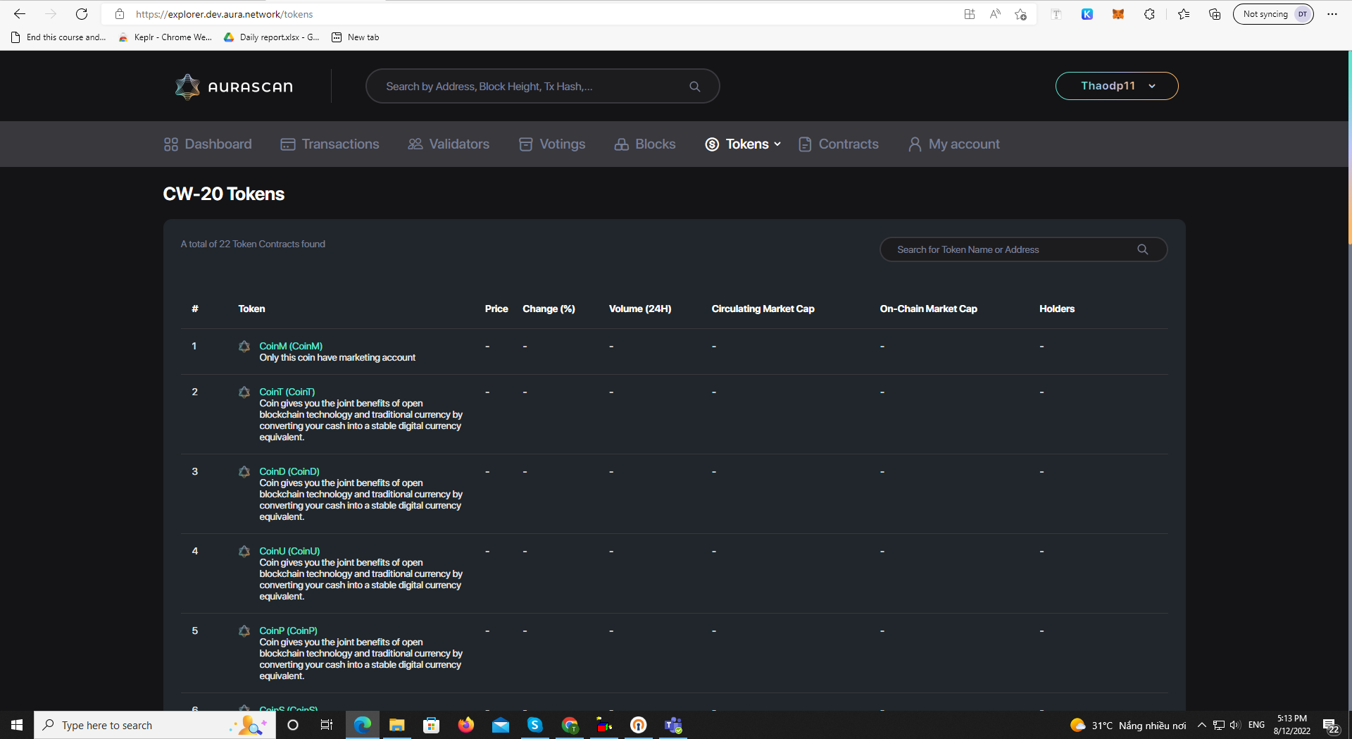 [Aurascan][Tokens][CW721][CW20] Some issue của chức năng Search · Issue ...
