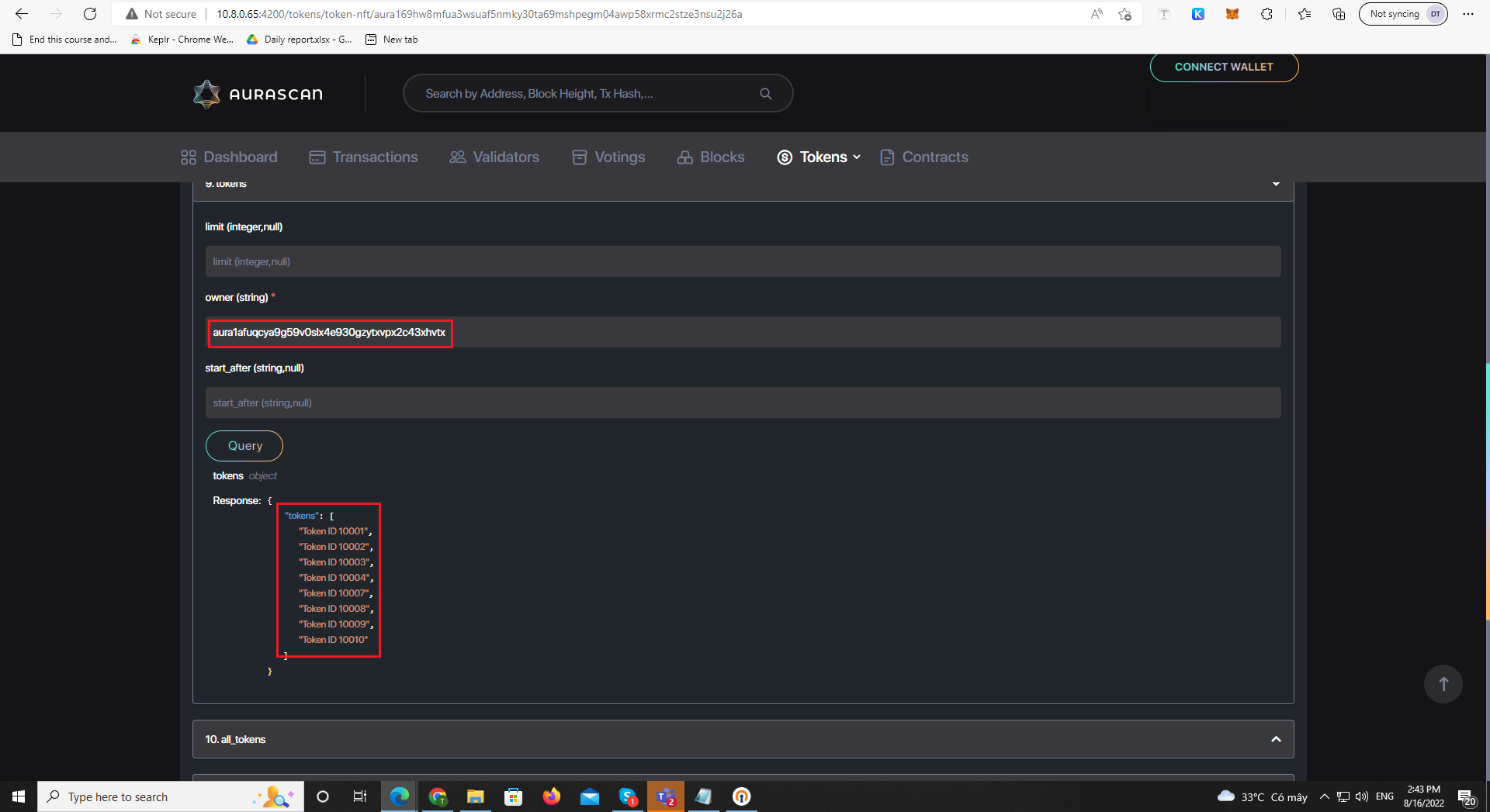 [Aurascan][Tokens][CW20][CW721] Display data incorrectly at Holders tab ...