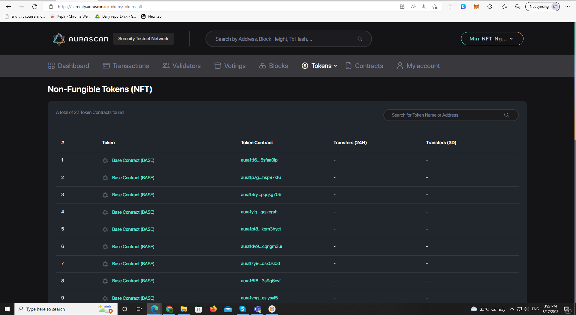 [Aurascan][Tokens][CW721][CW20] Some issue của chức năng Search · Issue ...
