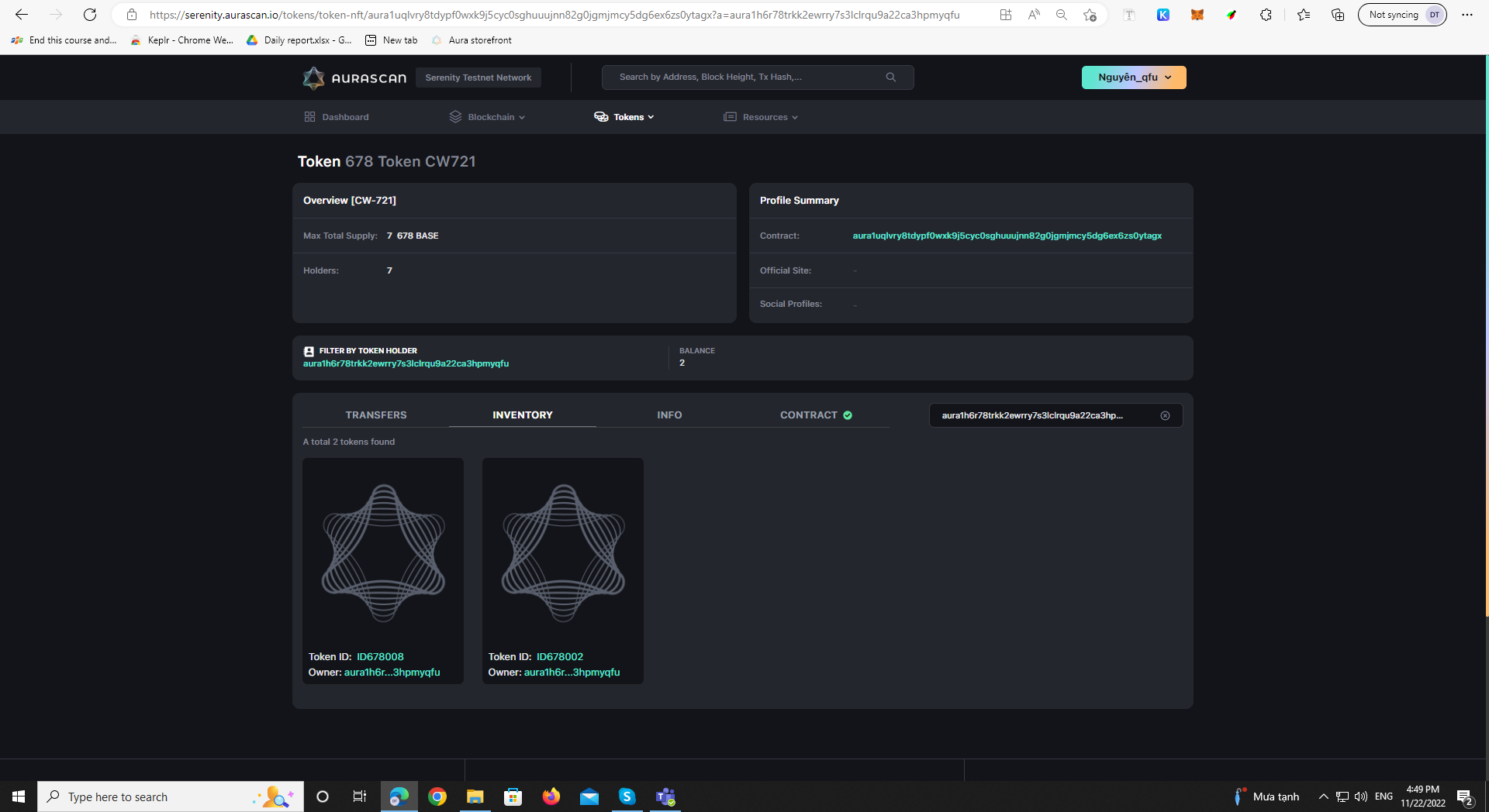 [Aurascan][Tokens][TokenCW721Detail] Filter by token txn hash, token