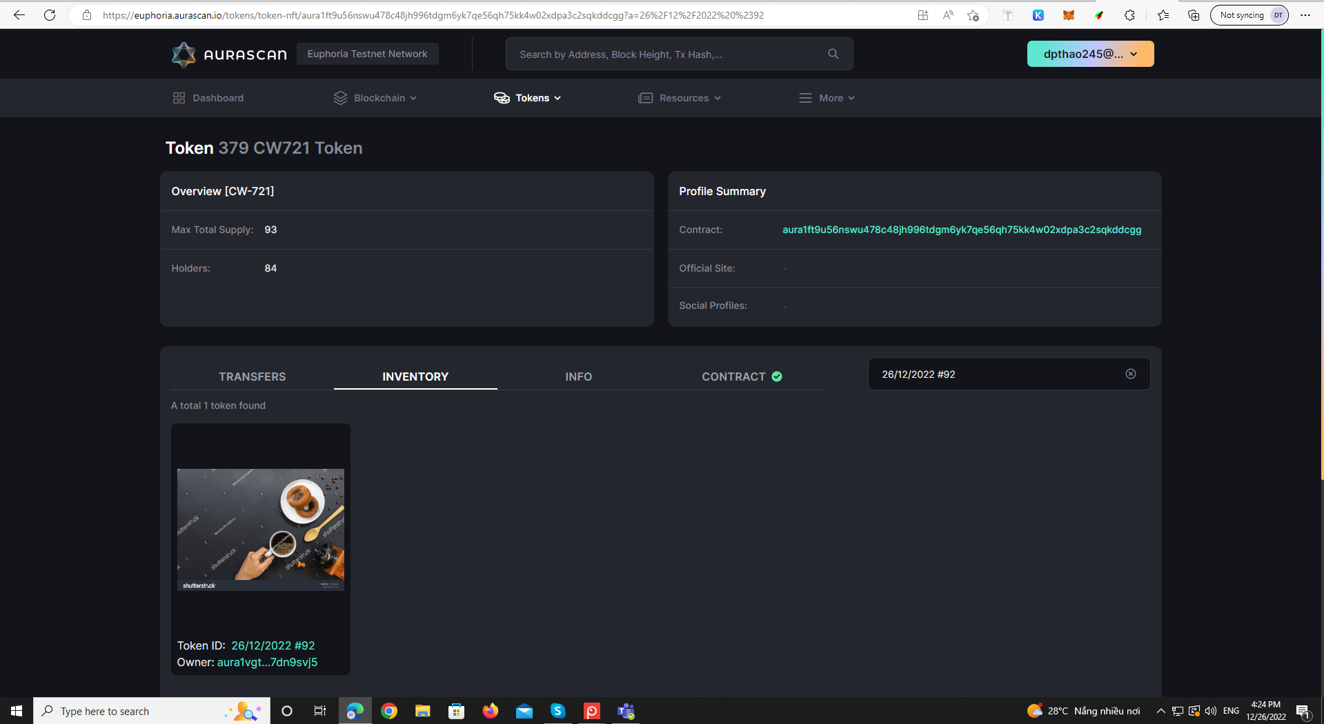 [Aurascan][Tokens][TokenCW721Detail] Filter by token txn hash, token