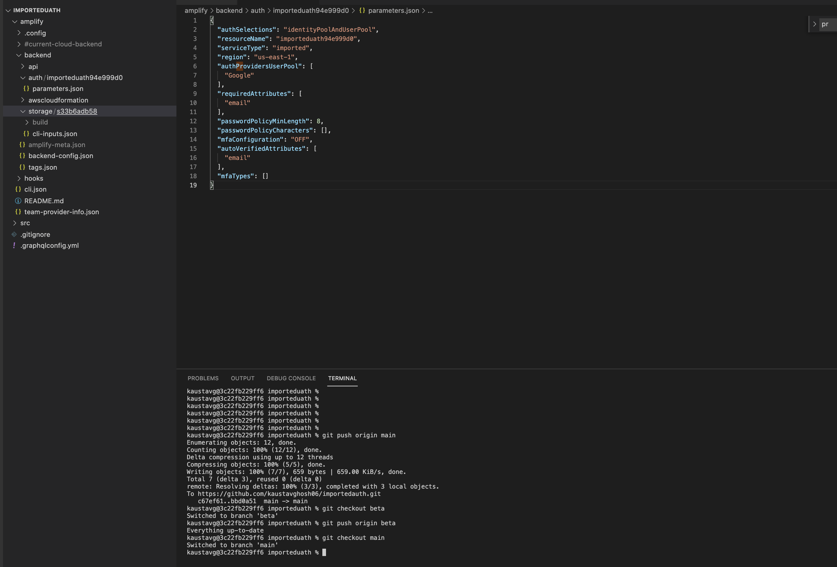 Custom amplify init script no longer working in Amplify CI/CD with imported auth · Issue 9023