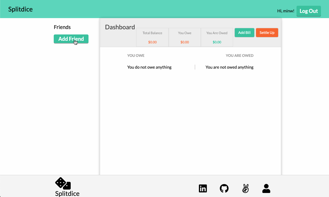 GitHub - minwang2022/SplitDice: clone version of split wise, with a ...