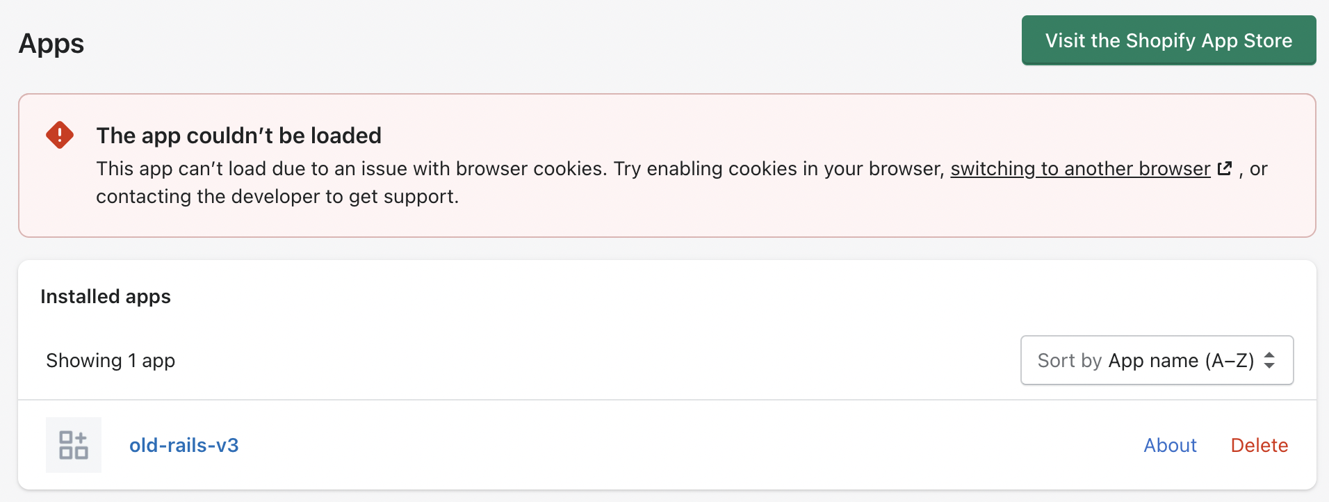 Why am I getting a `root_path` error after creating Shopify App via ...