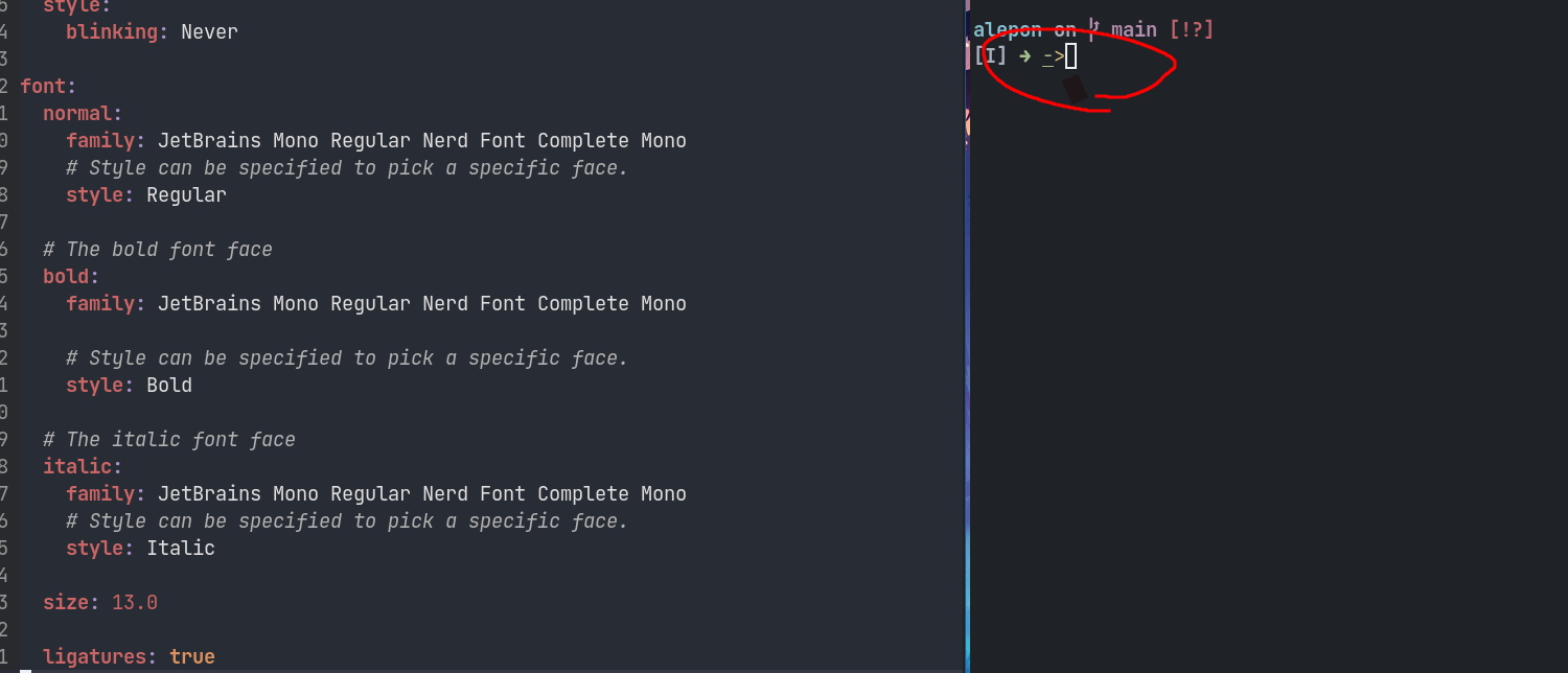 Ligatures dont working · Issue 5886 · alacritty/alacritty · GitHub