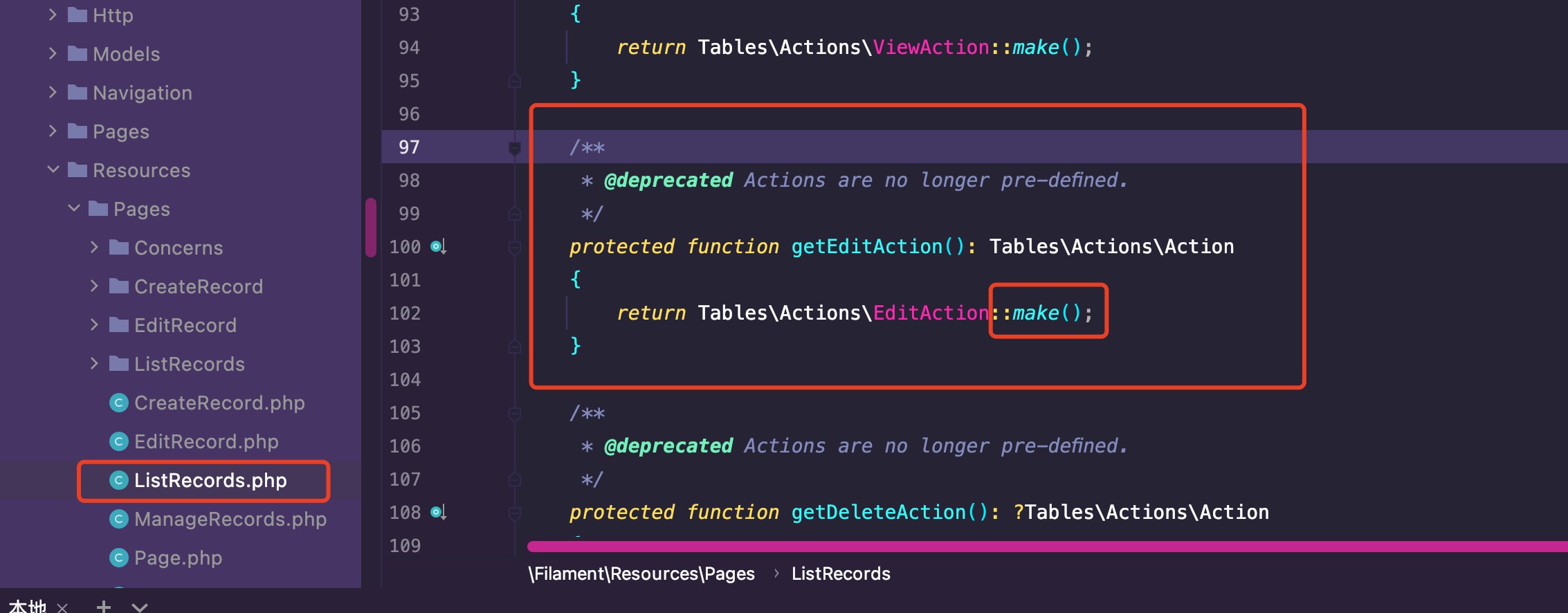 Too few arguments to function Filament\Support\Actions\BaseAction::make ...
