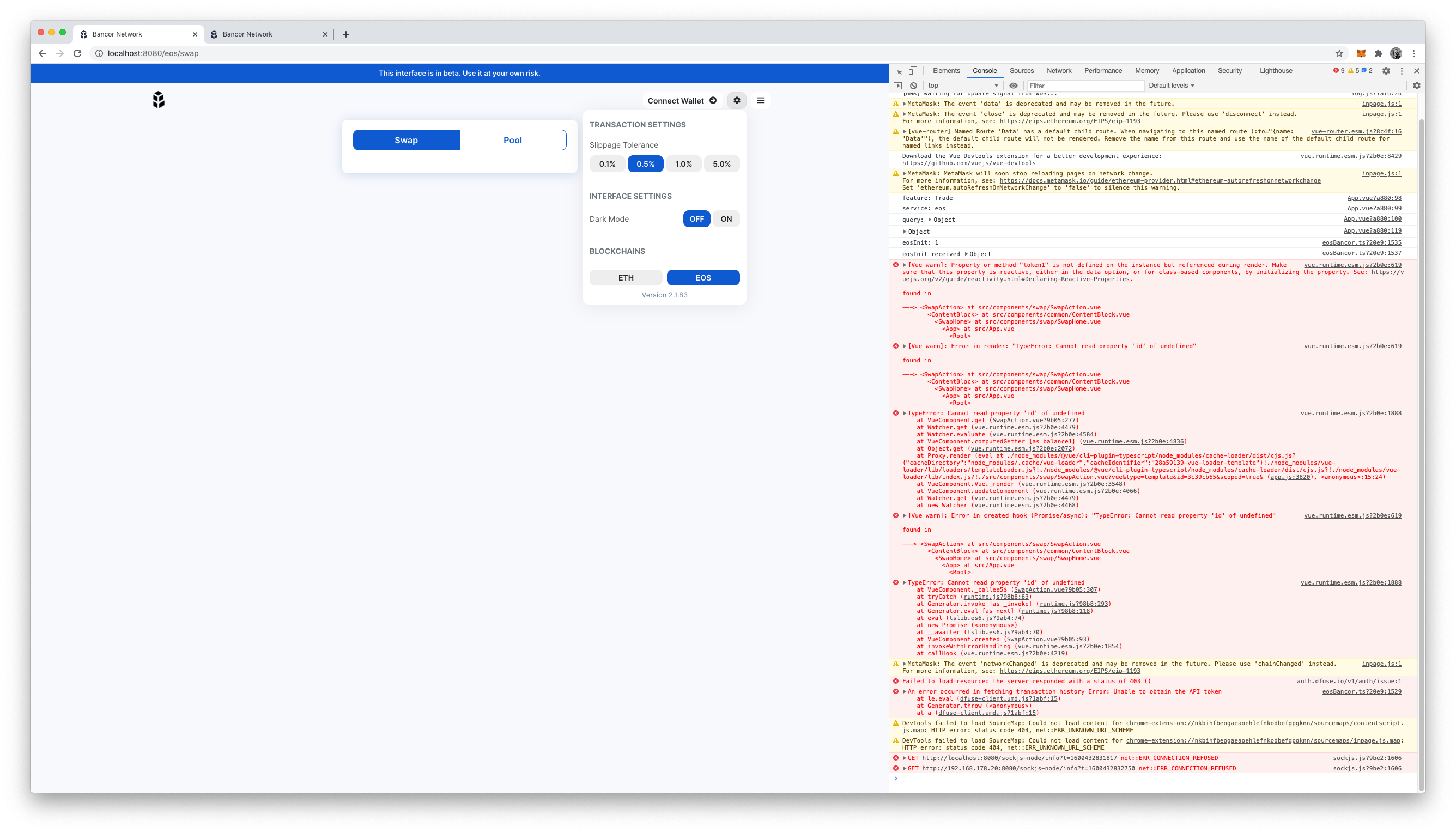 EOS not loading tokens on localhost dev server · Issue #168 ...
