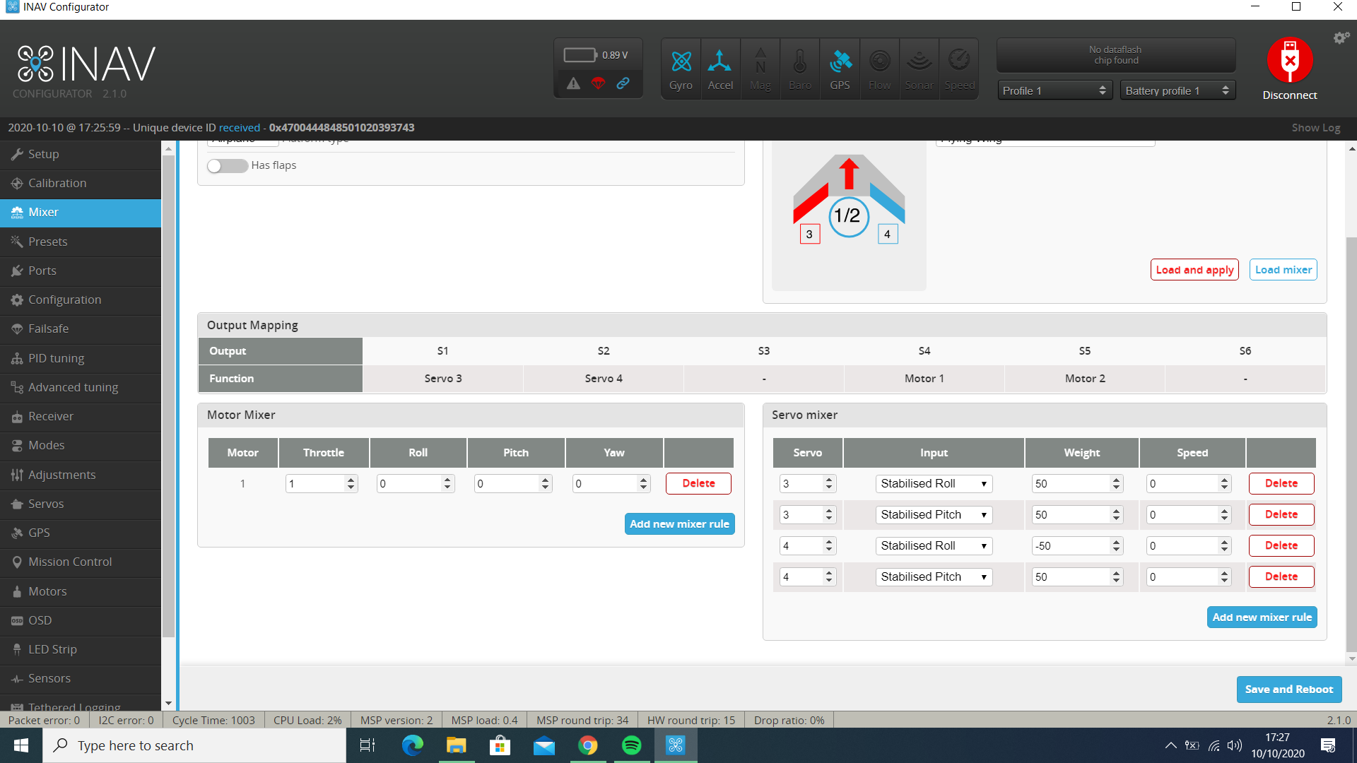 INAV CL RACING F4 AIR V3 SERVOS NOT WORKING · Issue 6208 · iNavFlight