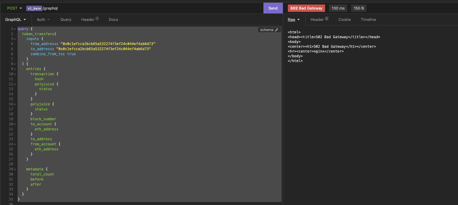 graphql throws 502 frequently · Issue #629 · Magickbase/godwoken ...