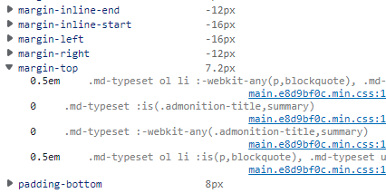Admonitions in list items have extra margin-top on Chrome and Edge ...