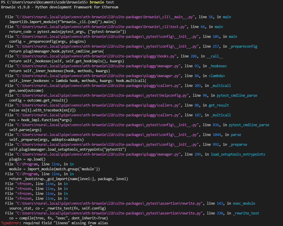 Lesson 5: testing basics. TypeError: required field "lineno" missing ...