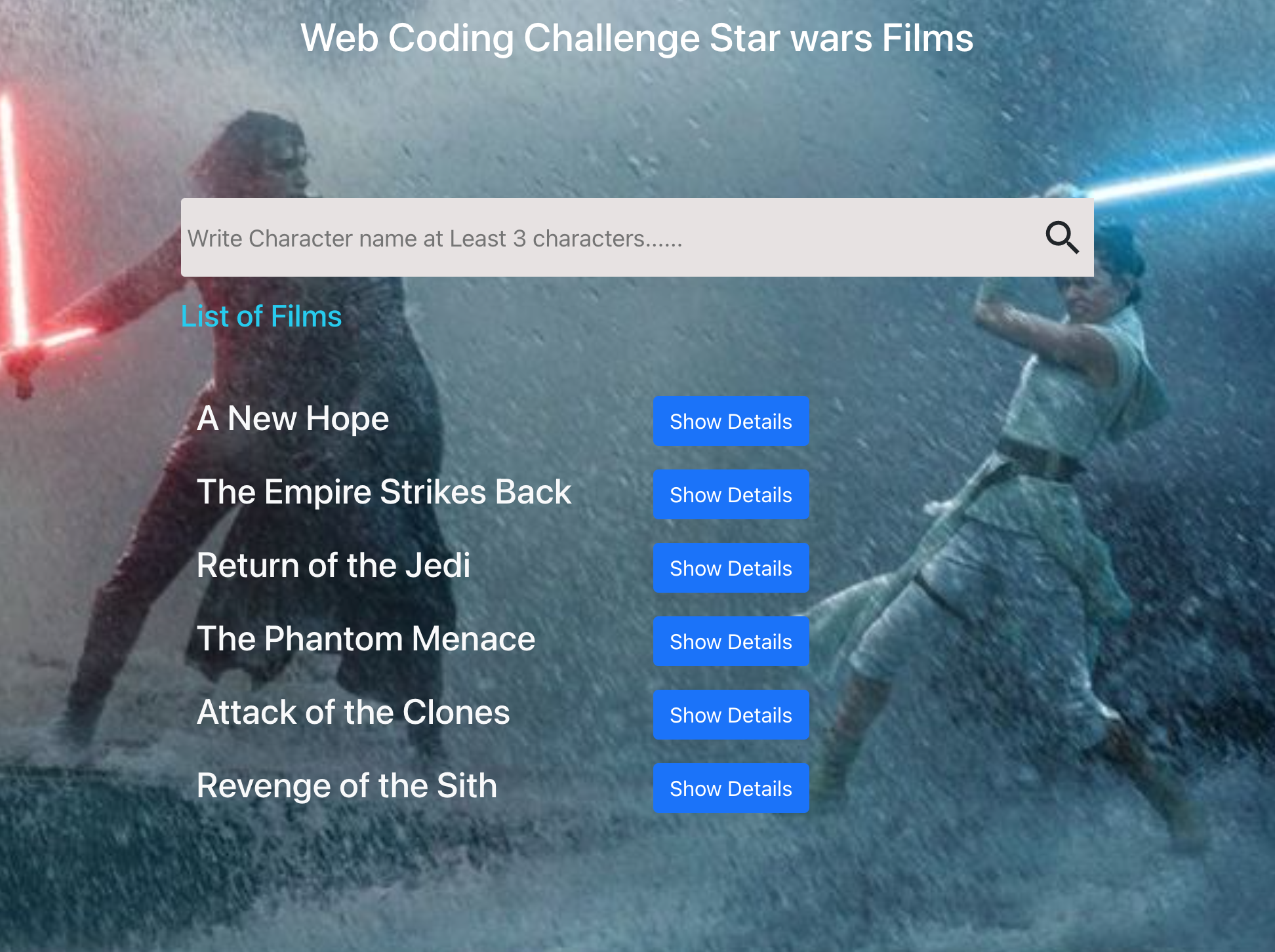 GitHub - ehabwasel/starwars