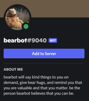 GitHub - ishweensehmbhi/bearbot: A friendly lil Discord bot that you