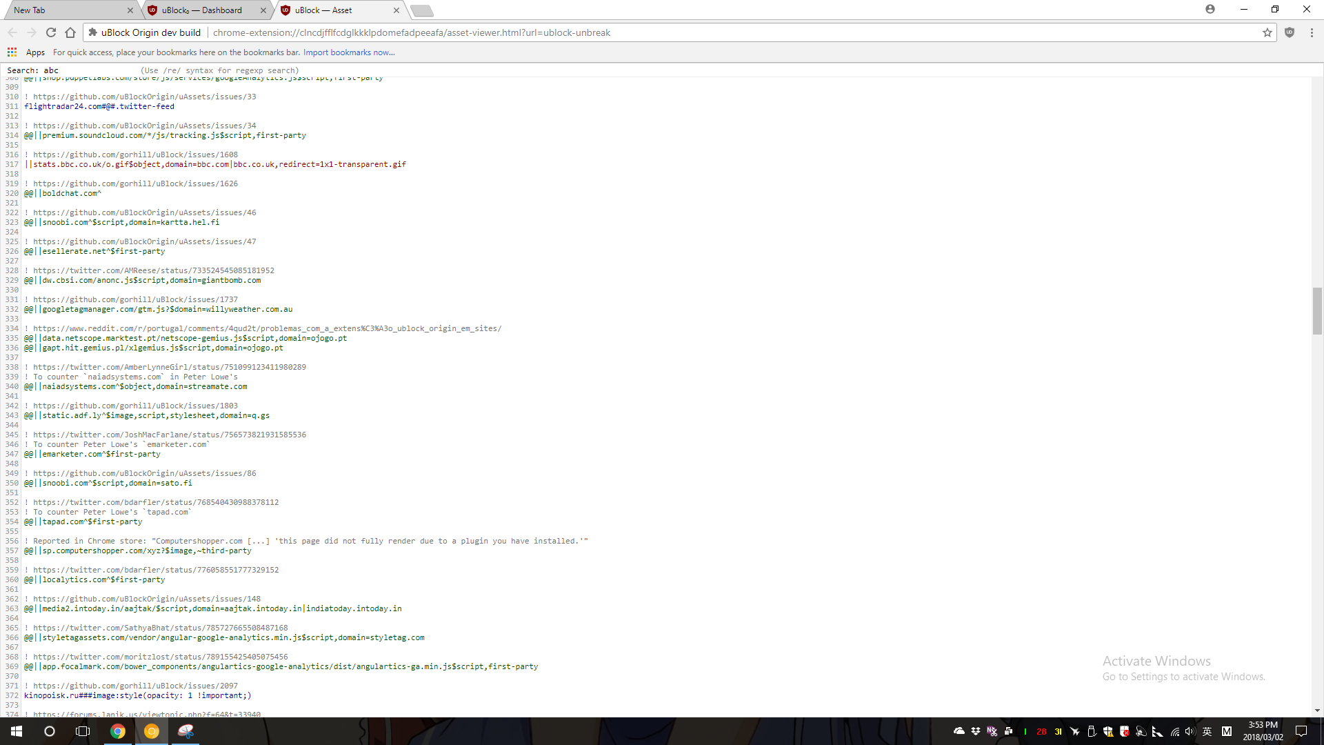 CodeMirror problem · Issue 3567 · gorhill/uBlock · GitHub