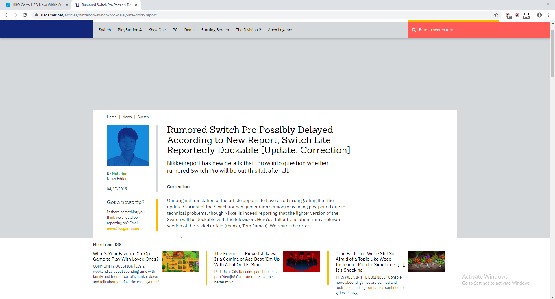 usgamer.net · Issue #1023 · NanoMeow/QuickReports · GitHub