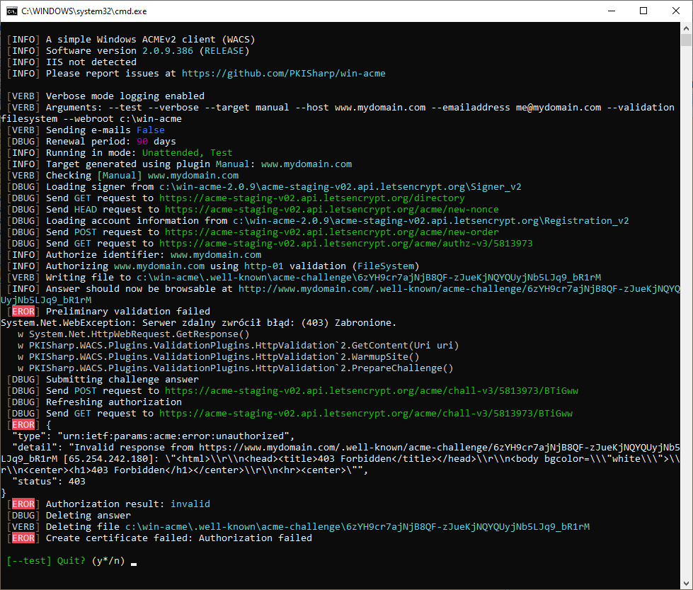acme-challenge validation broken in 2.0.9 version - question “Try