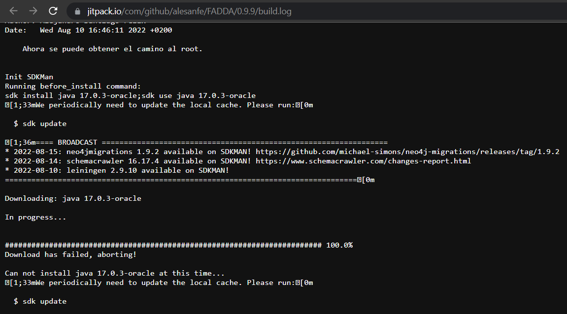 sdk 17 doesn't download. · Issue #5201 · jitpack/jitpack.io · GitHub