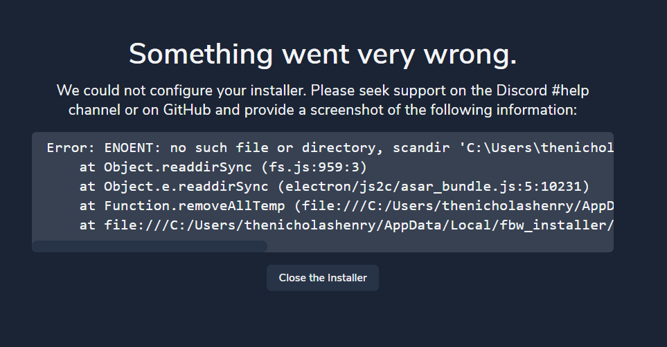 UNABLE TO RUN INSTALLER · Issue #262 · flybywiresim/installer · GitHub