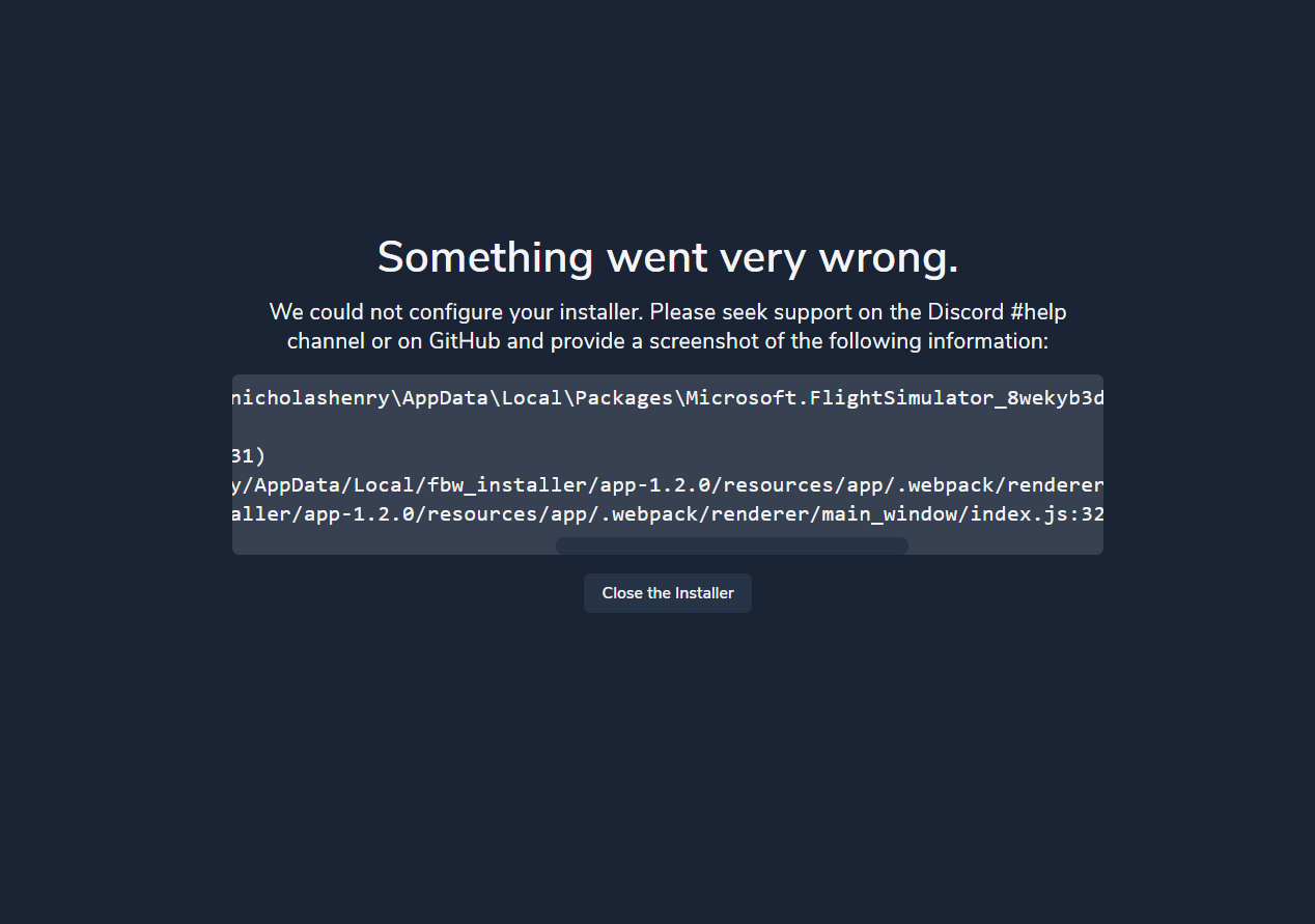 UNABLE TO RUN INSTALLER · Issue #262 · flybywiresim/installer · GitHub