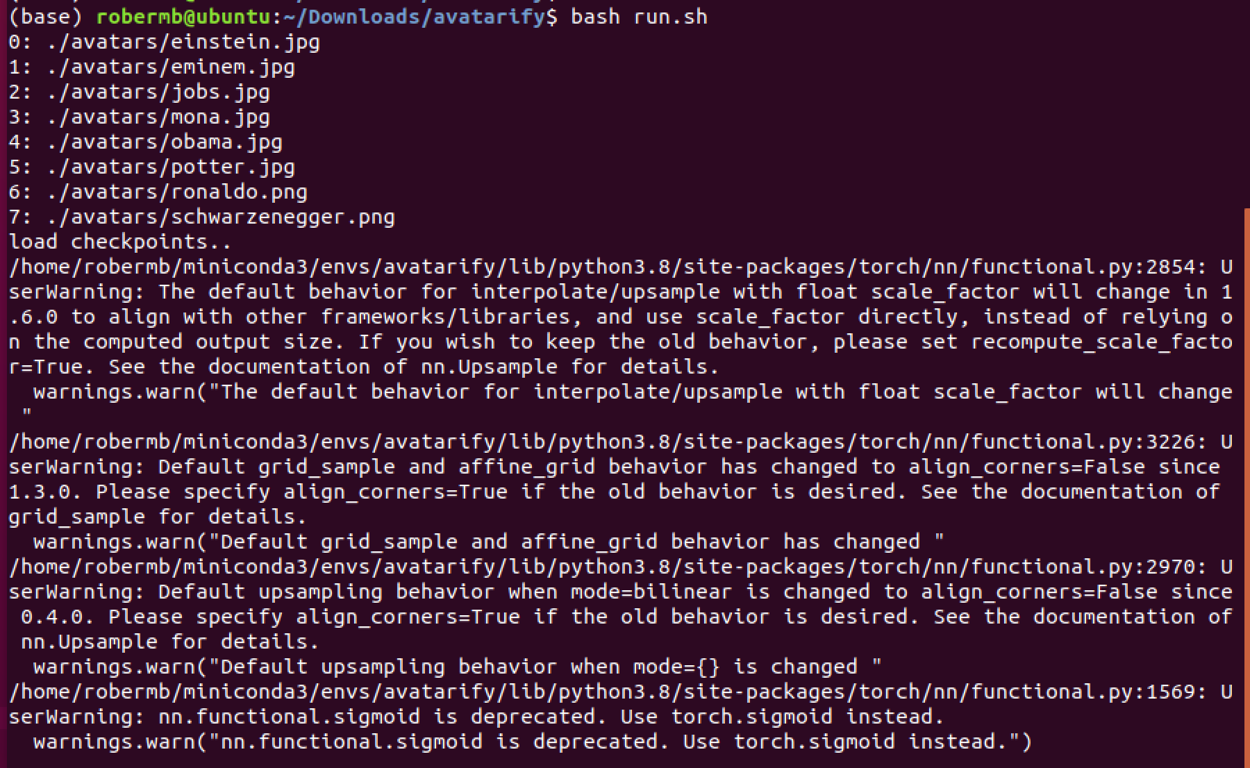 Does not run in ubutu · Issue #73 · alievk/avatarify-python