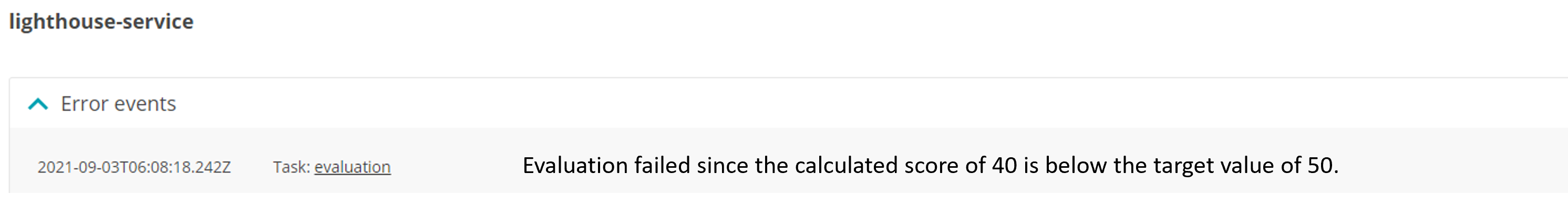 lighthouse-service: Add error message for a failed evaluation · Issue ...