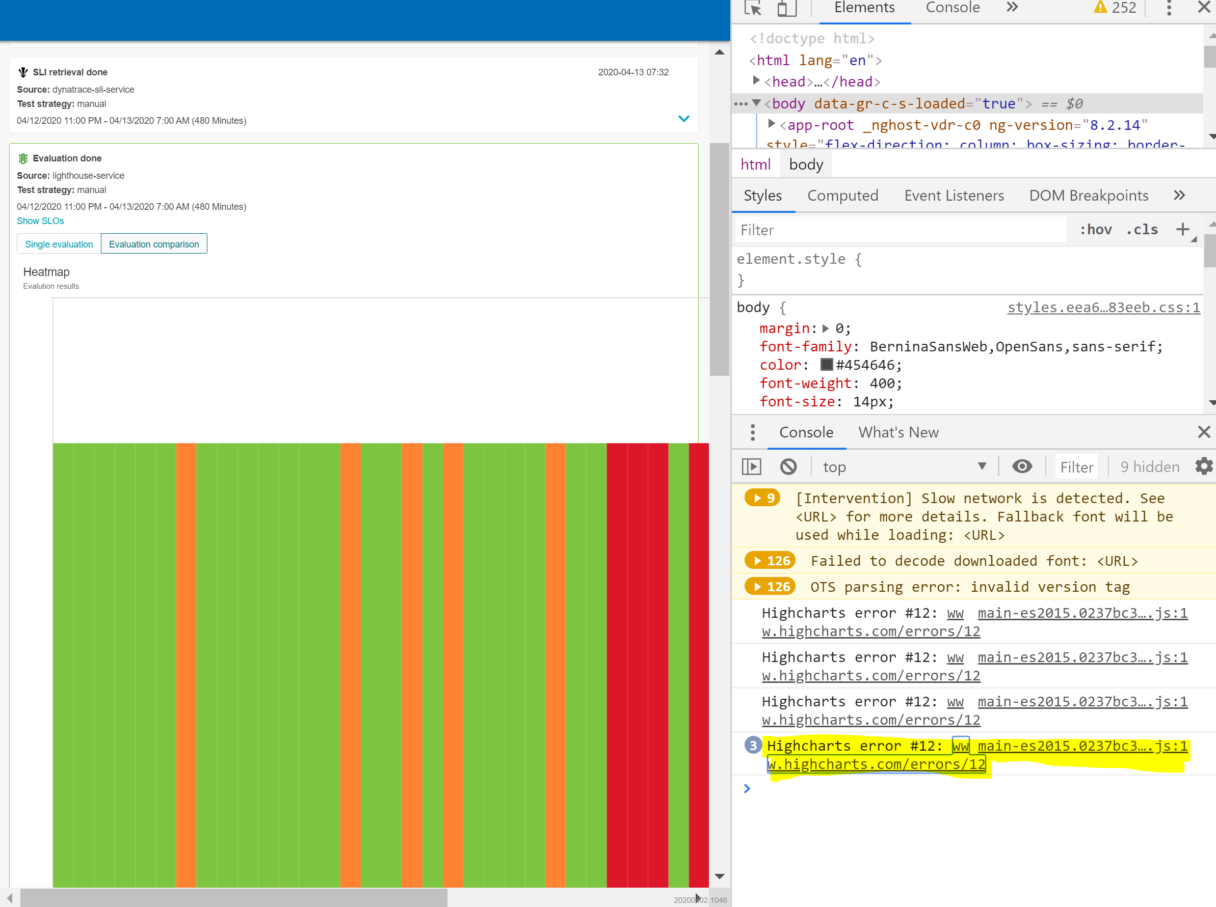 HeatMap runs in JS error due to long list of SLIs · Issue 1641 · keptn