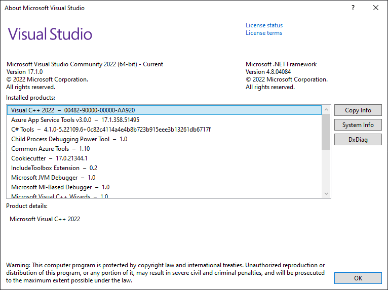 package did not load correctly with VS 2022 version 17