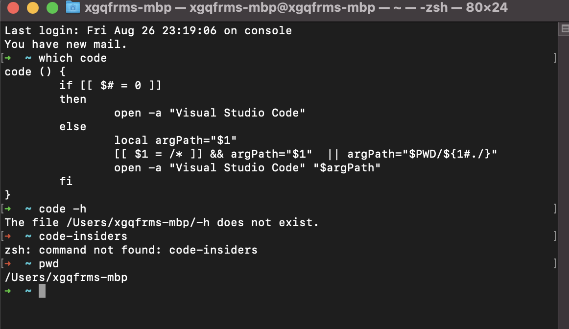 can not run code command arguments form the terminal after upgrade to ...