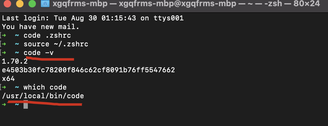 can not run code command arguments form the terminal after upgrade to ...