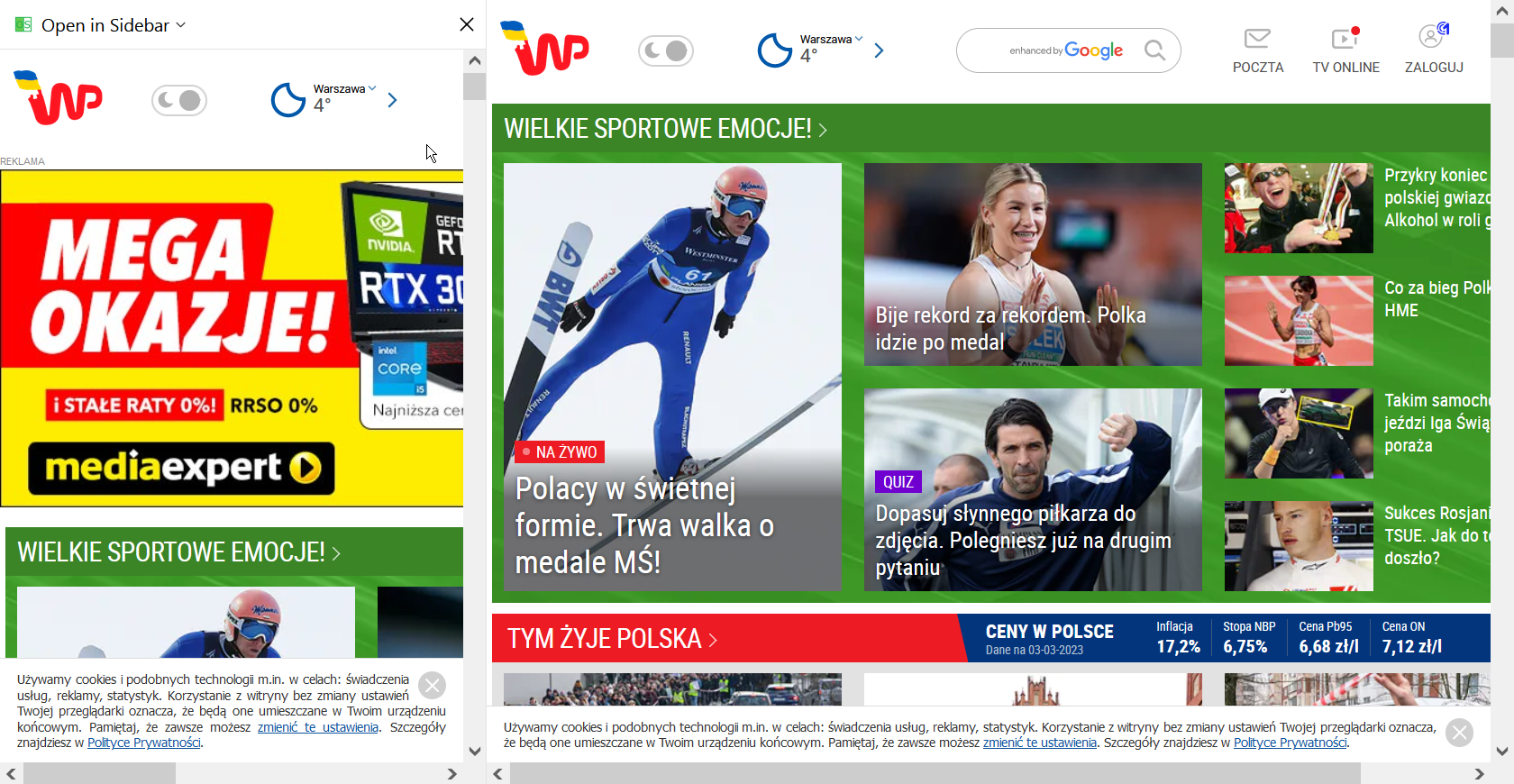 uBlock Origin does not filter 'Search with Google' sidebar results in