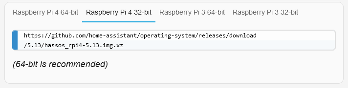 OS Version for Raspberry Pi is not the same on the HA documentation and ...