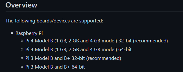 OS Version for Raspberry Pi is not the same on the HA documentation and ...