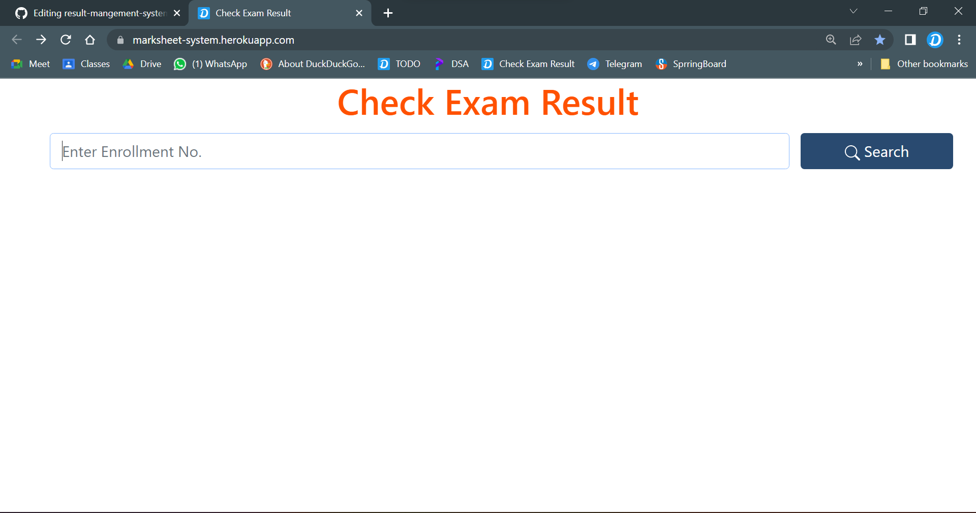 Simple Result GitHub - codewithdinesh/result-mangement-system: This a an simple ...