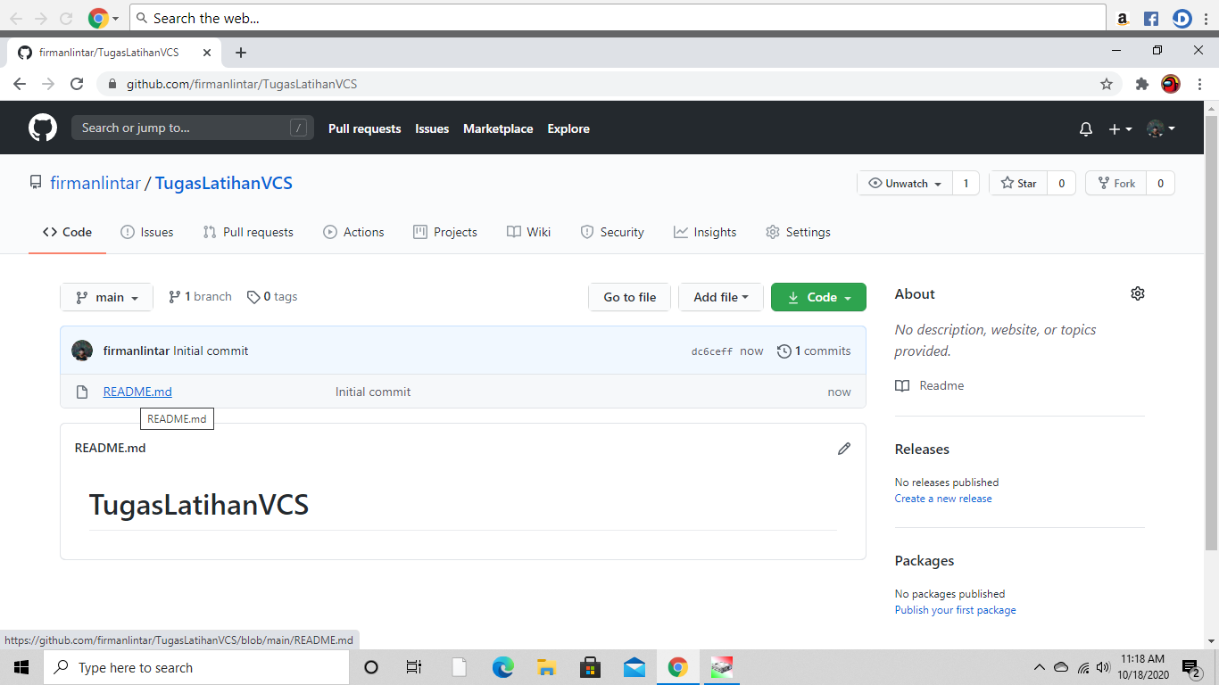 GitHub - firmanlintar/TugasLatihanVCS