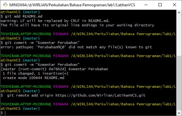 GitHub - Wirlian/LatihanVCS