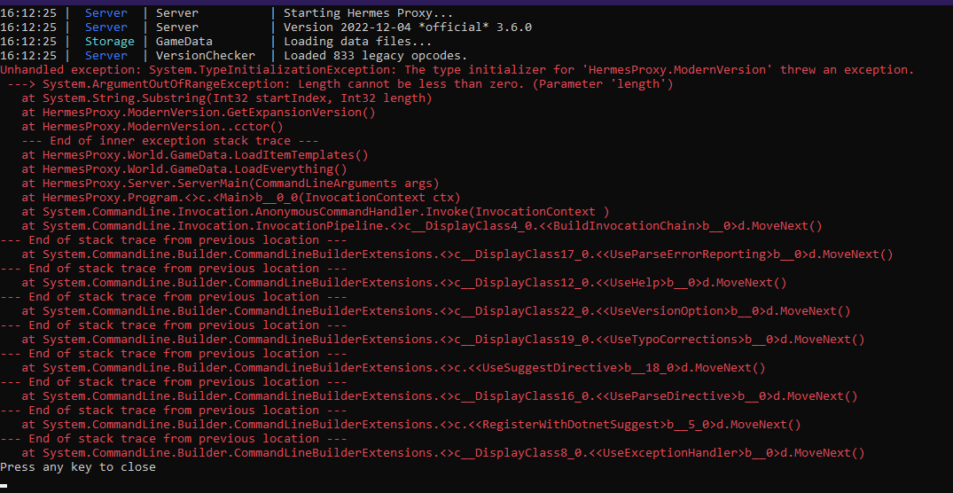 Unable to validate game version issue 245 wowlegacycore