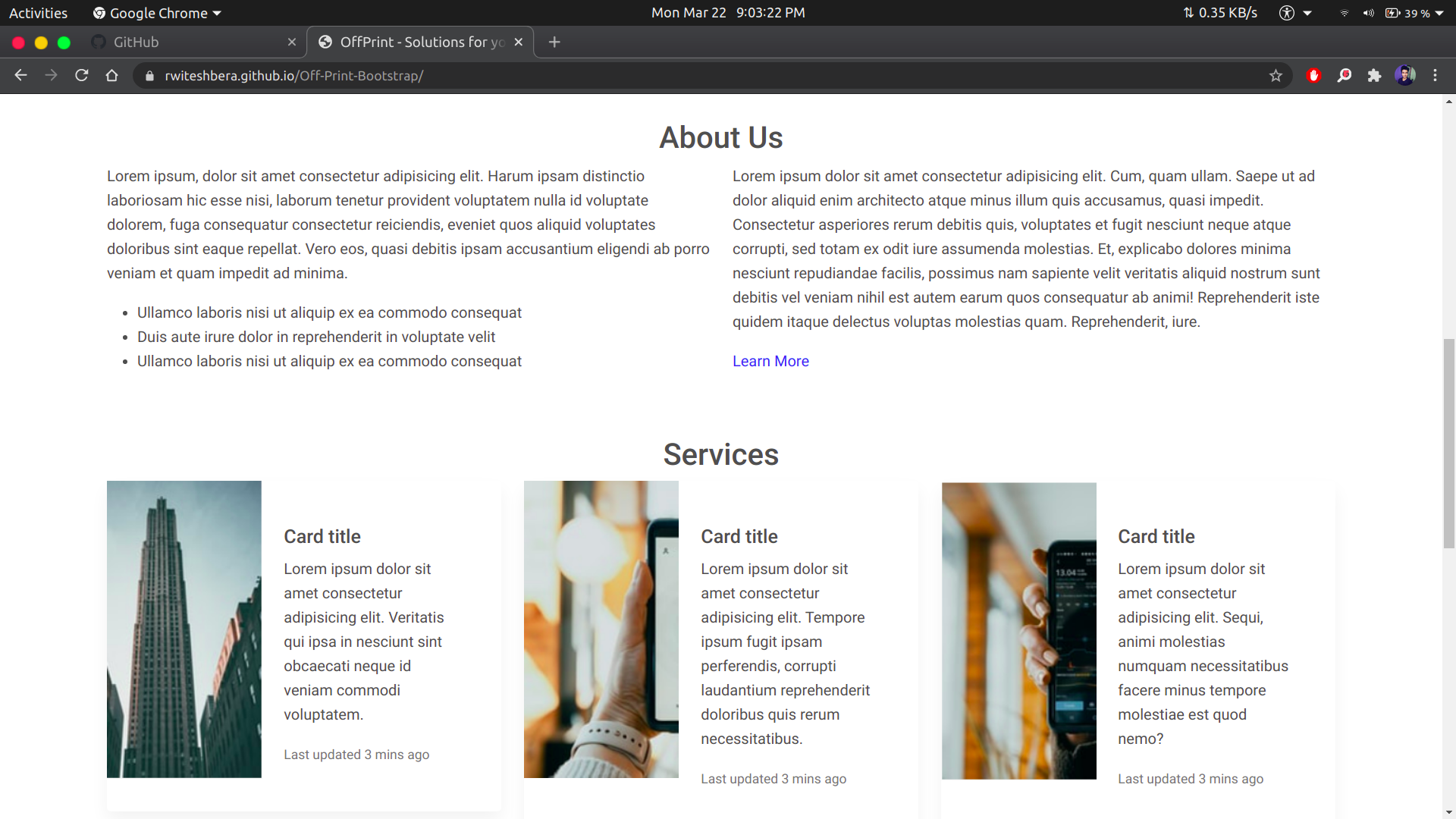 GitHub - rwiteshbera/Off-Print-Bootstrap: I have designed a landing ...